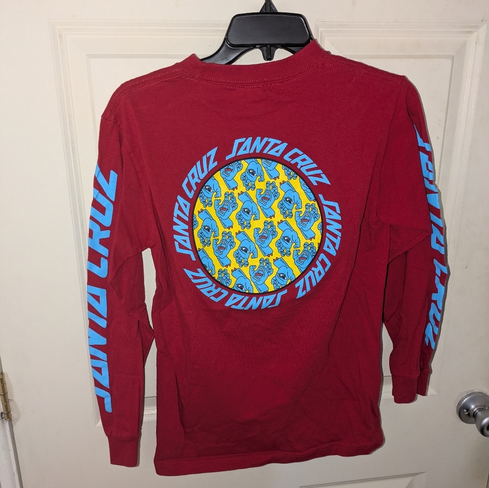 Santa Cruz Skateboards Red and Blue Long Sleeve Tee